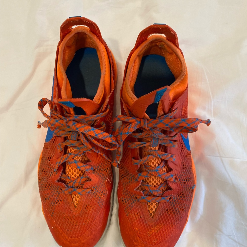 Orange and Blue ankle high basketball for 10.5
